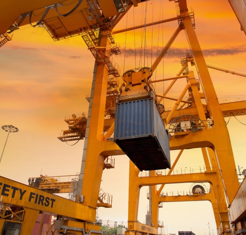 Heavy transport and infrastructure work on a construction project