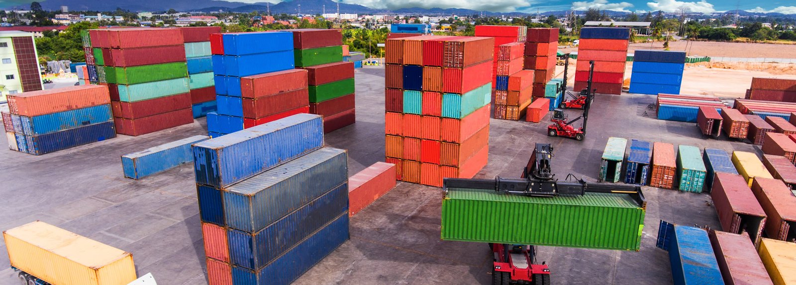 Freight being moved through a terminal